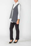 Black and White Dot JQD V-Neck One Button Vest