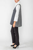 Black and White Dot JQD V-Neck One Button Vest