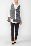 Black and White Dot JQD V-Neck One Button Vest