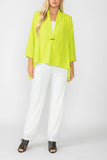 Lime Kimono With Side Drape