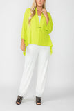 Lime Kimono With Side Drape