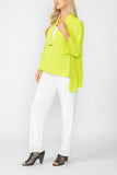 Lime Kimono With Side Drape