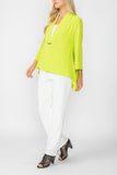 Lime Kimono With Side Drape