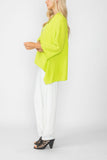 Lime Kimono With Side Drape