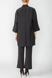 Black Kimono With Rose Pocket