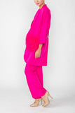 Hot Pink Kimono With Rose Pocket