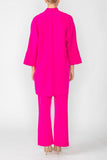 Hot Pink Kimono With Rose Pocket