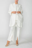 Off White Kimono With Rose Pocket