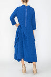 Blue Long Sleeve Bubble Check Dress