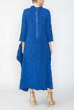 Blue Long Sleeve Bubble Check Dress