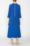 Blue Long Sleeve Bubble Check Dress