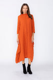 Brick Long Sleeve Bubble Check Dress