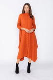 Brick Long Sleeve Bubble Check Dress