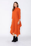 Brick Long Sleeve Bubble Check Dress