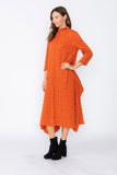 Brick Long Sleeve Bubble Check Dress