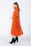Brick Long Sleeve Bubble Check Dress