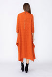 Brick Long Sleeve Bubble Check Dress