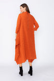 Brick Long Sleeve Bubble Check Dress
