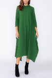 Hunter Green Long Sleeve Bubble Check Dress