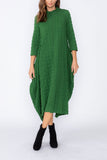 Hunter Green Long Sleeve Bubble Check Dress