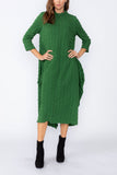 Hunter Green Long Sleeve Bubble Check Dress
