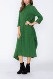 Hunter Green Long Sleeve Bubble Check Dress