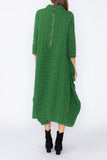 Hunter Green Long Sleeve Bubble Check Dress