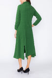 Hunter Green Long Sleeve Bubble Check Dress