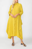 Mustard Long Sleeve Bubble Check Dress