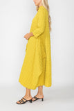 Mustard Long Sleeve Bubble Check Dress