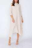 Sand Long Sleeve Bubble Check Dress