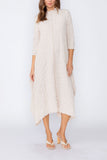 Sand Long Sleeve Bubble Check Dress