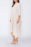 Sand Long Sleeve Bubble Check Dress