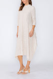 Sand Long Sleeve Bubble Check Dress