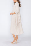 Sand Long Sleeve Bubble Check Dress