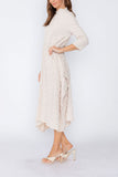 Sand Long Sleeve Bubble Check Dress