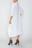 White Long Sleeve Bubble Check Dress