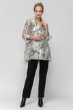 Cream Wire Collar Blouse W/ Black Detail