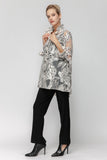Cream Wire Collar Blouse W/ Black Detail