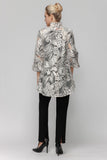 Cream Wire Collar Blouse W/ Black Detail