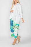 Turquoise Floral Print Pants