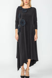 Plus Size Black Asymmetrical Hem Dress