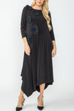 Black Asymmetrical Hem Dress