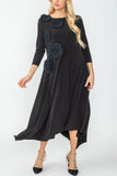 Black Asymmetrical Hem Dress