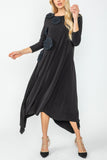 Black Asymmetrical Hem Dress