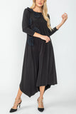 Black Asymmetrical Hem Dress