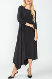 Black Asymmetrical Hem Dress