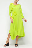 Lime Asymmetrical Hem Dress