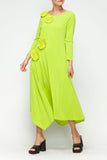 Lime Asymmetrical Hem Dress