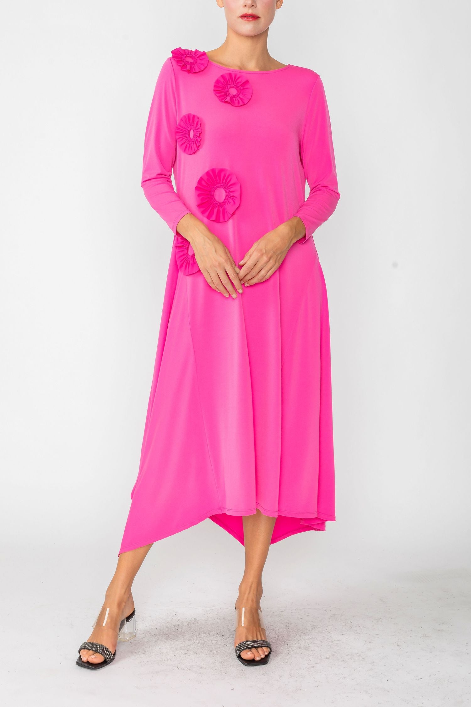 Pink Asymmetrical Hem Dress Pink / Medium